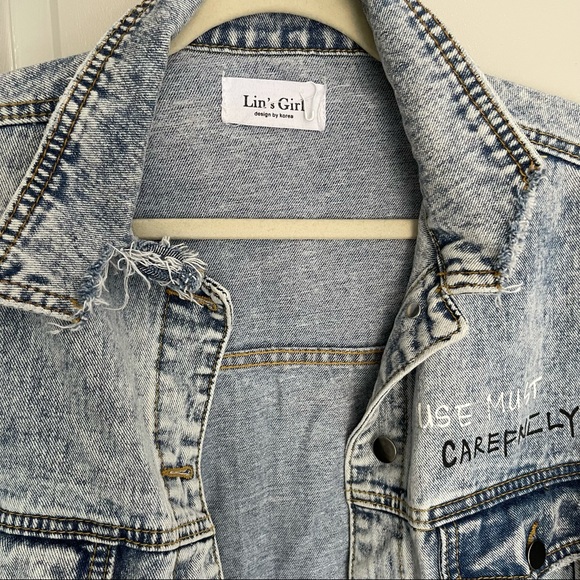 Oversize Ragget Denim Jacket! OS🔥🔥🔥 Ragget Stylish - Picture 5 of 7